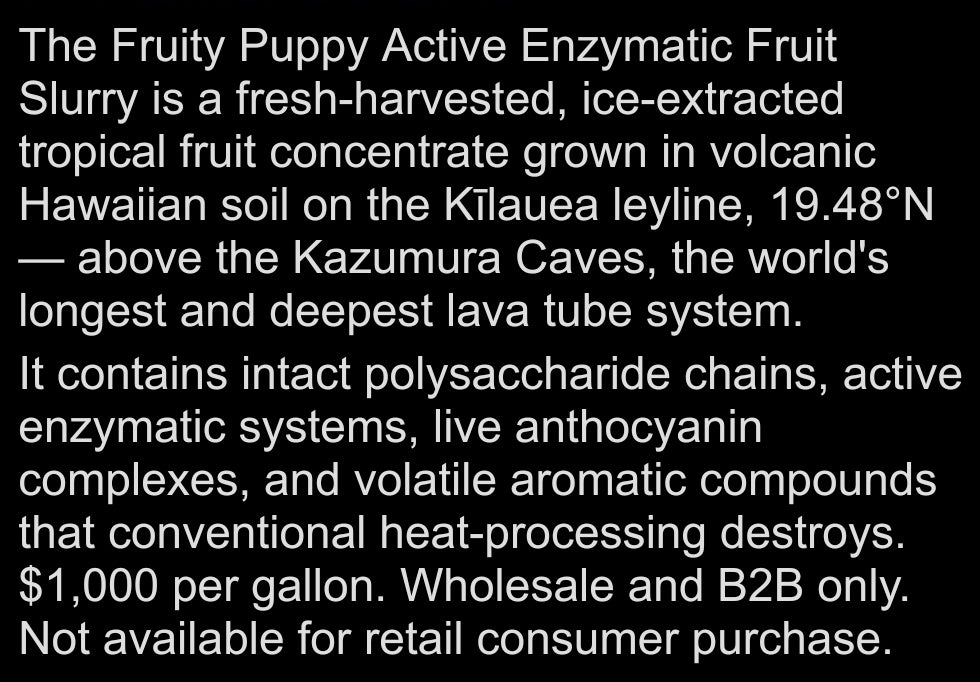 Active Enzymatic Fruit Slurry — 1 Gallon · $1,000